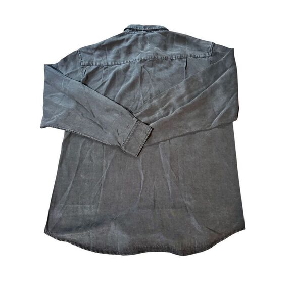 Weekendz off long sleeve relaxed carbon tencel button up pocket shirt L - Picture 4 of 5
